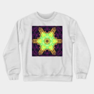 Retro Mandala Flower Green Yellow and Purple Crewneck Sweatshirt